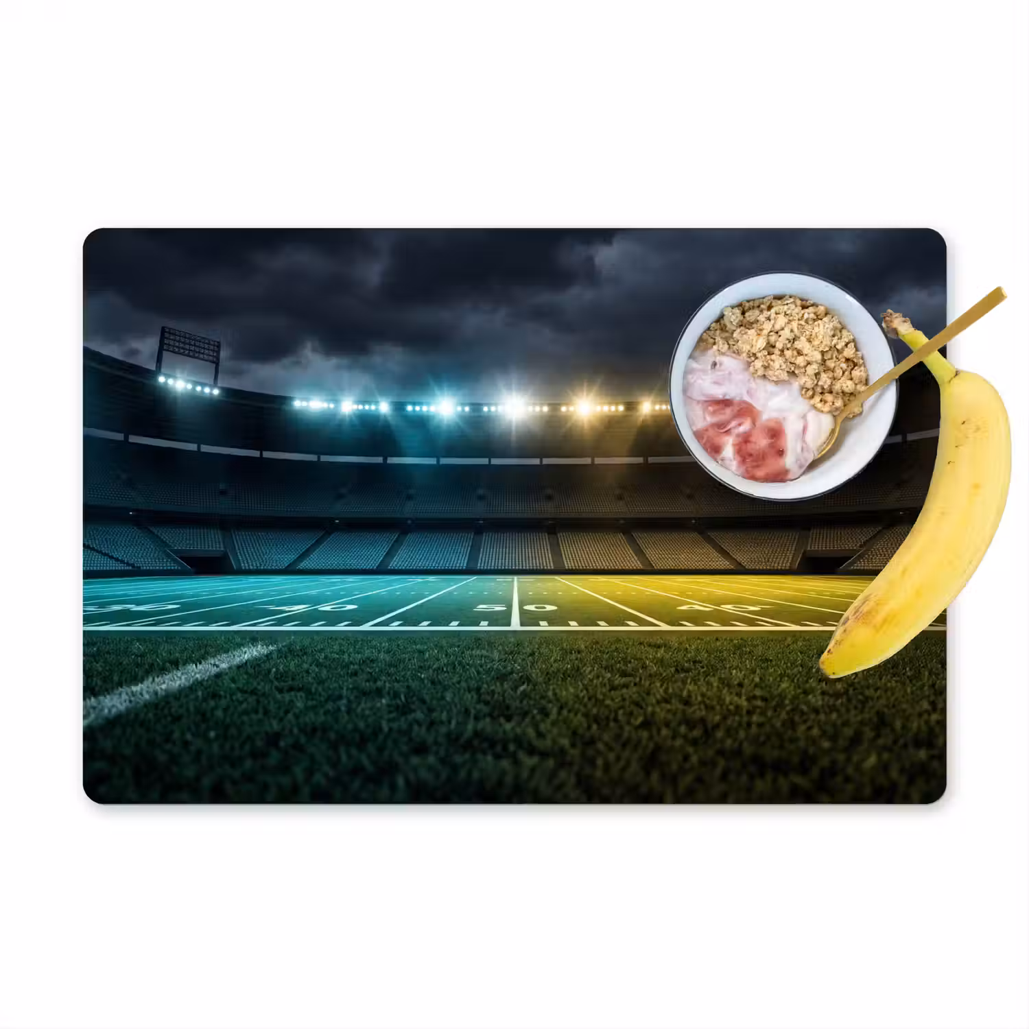 Voetbal - Stadion - Nacht - Modern Placemat vinyl groot -zzzproduct_Kitchenyeah-website