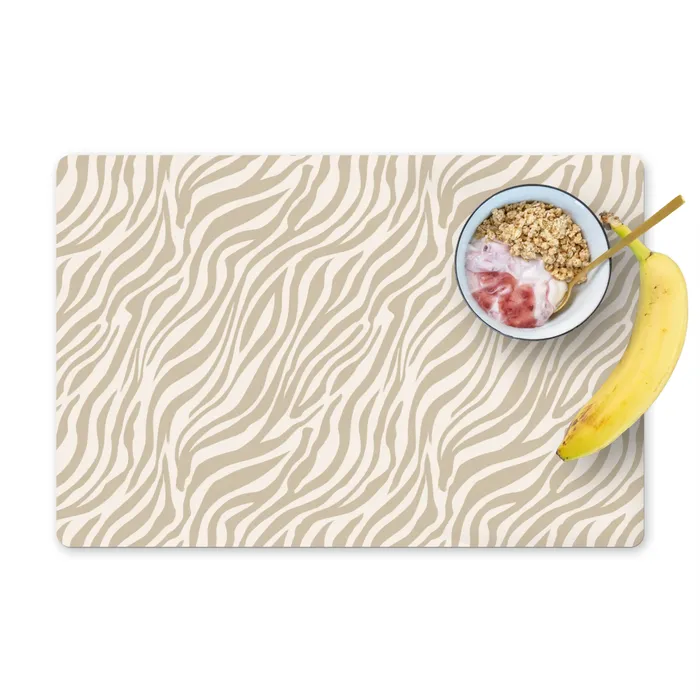 Zebra - Patroon - Beige Placemat vinyl groot 368 -zzzproduct_Kitchenyeah-website