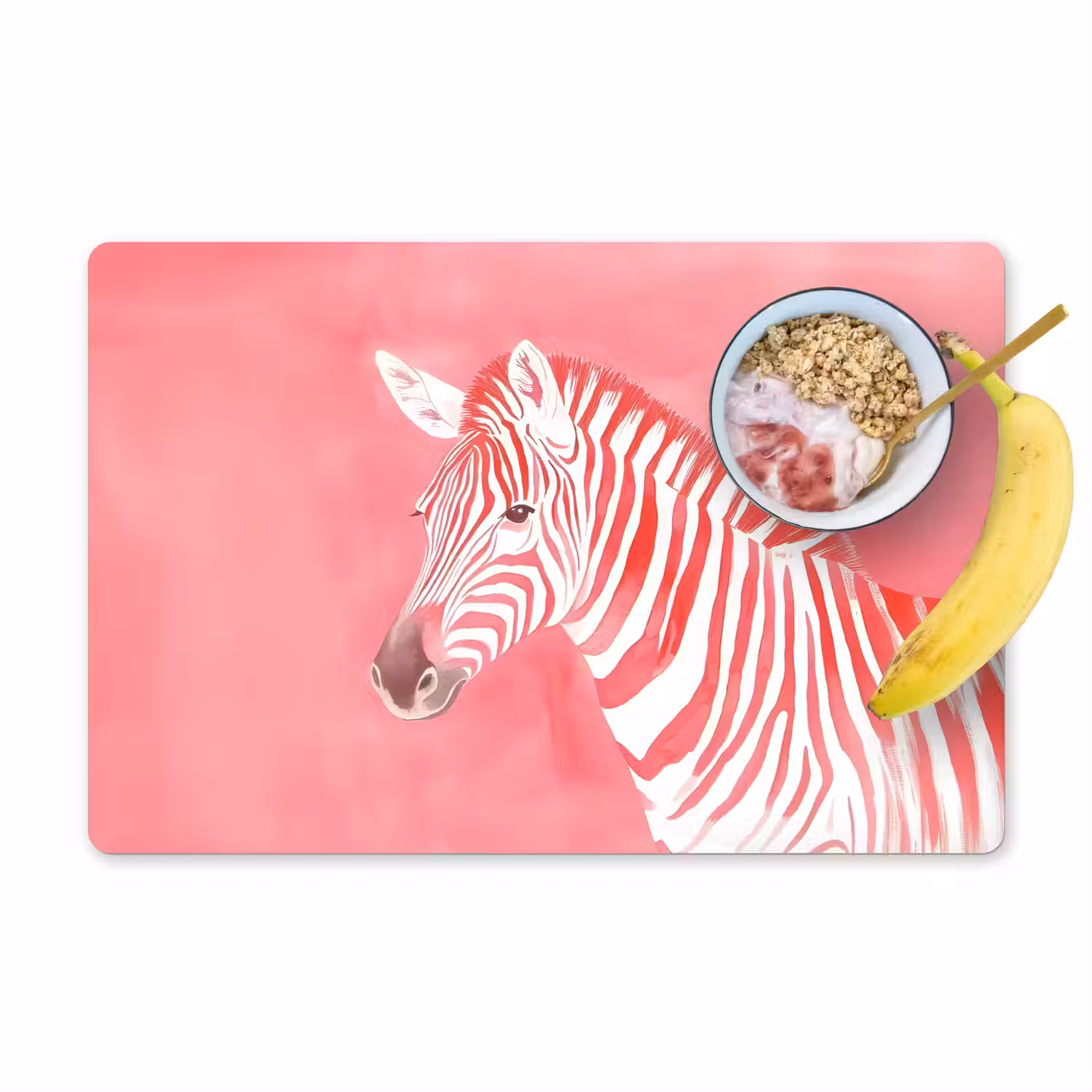Zebra - Pink - Verf Placemat vinyl groot -zzzproduct_Kitchenyeah-website