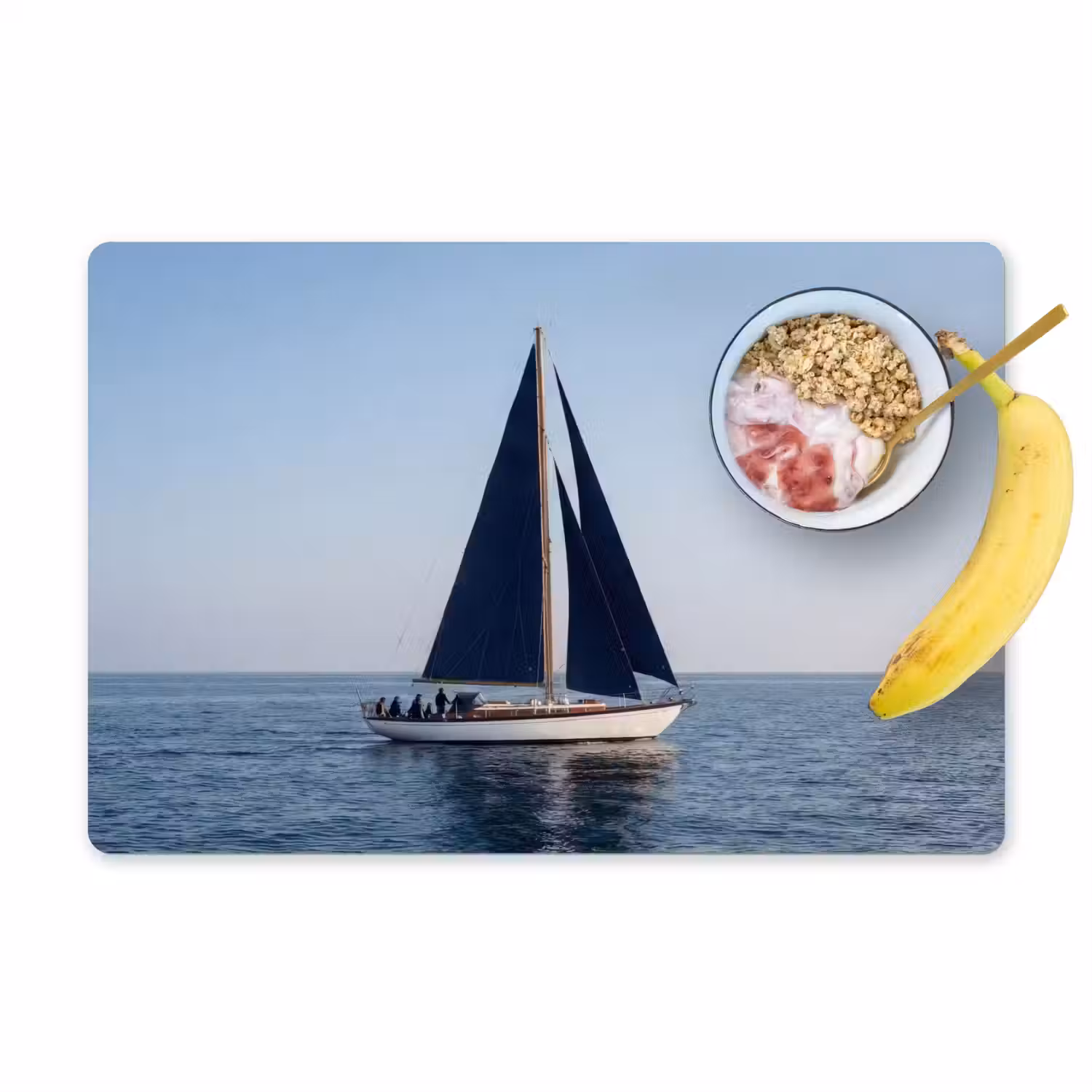 Zeilboot - Zee - Blauw Placemat vinyl groot -zzzproduct_Kitchenyeah-website
