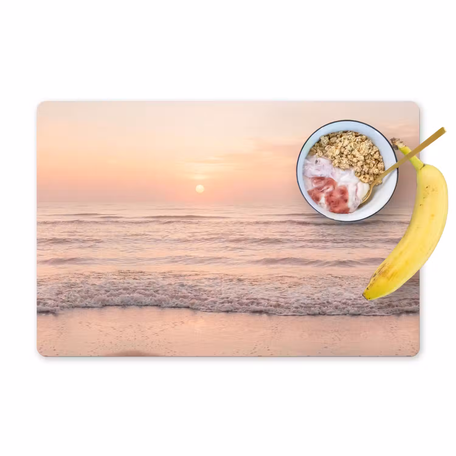 Zon - Strand - Roze Placemat vinyl groot -zzzproduct_Kitchenyeah-website