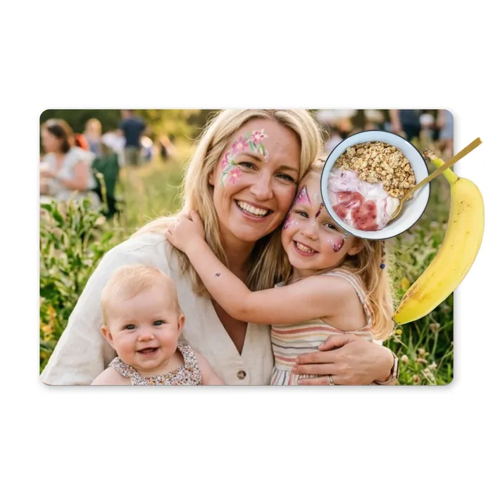 placemat met foto moeder met kinderen
