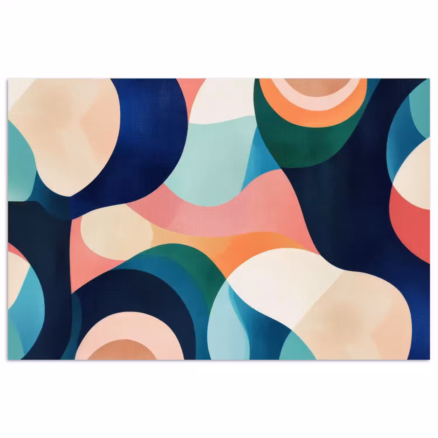 Abstract - Blauw - Roze poster papier klein -3d