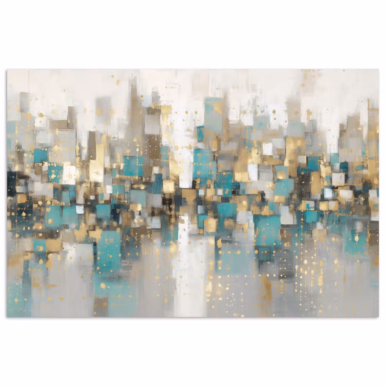 Abstract - Blokken - Goud - Skyline poster papier klein -3d