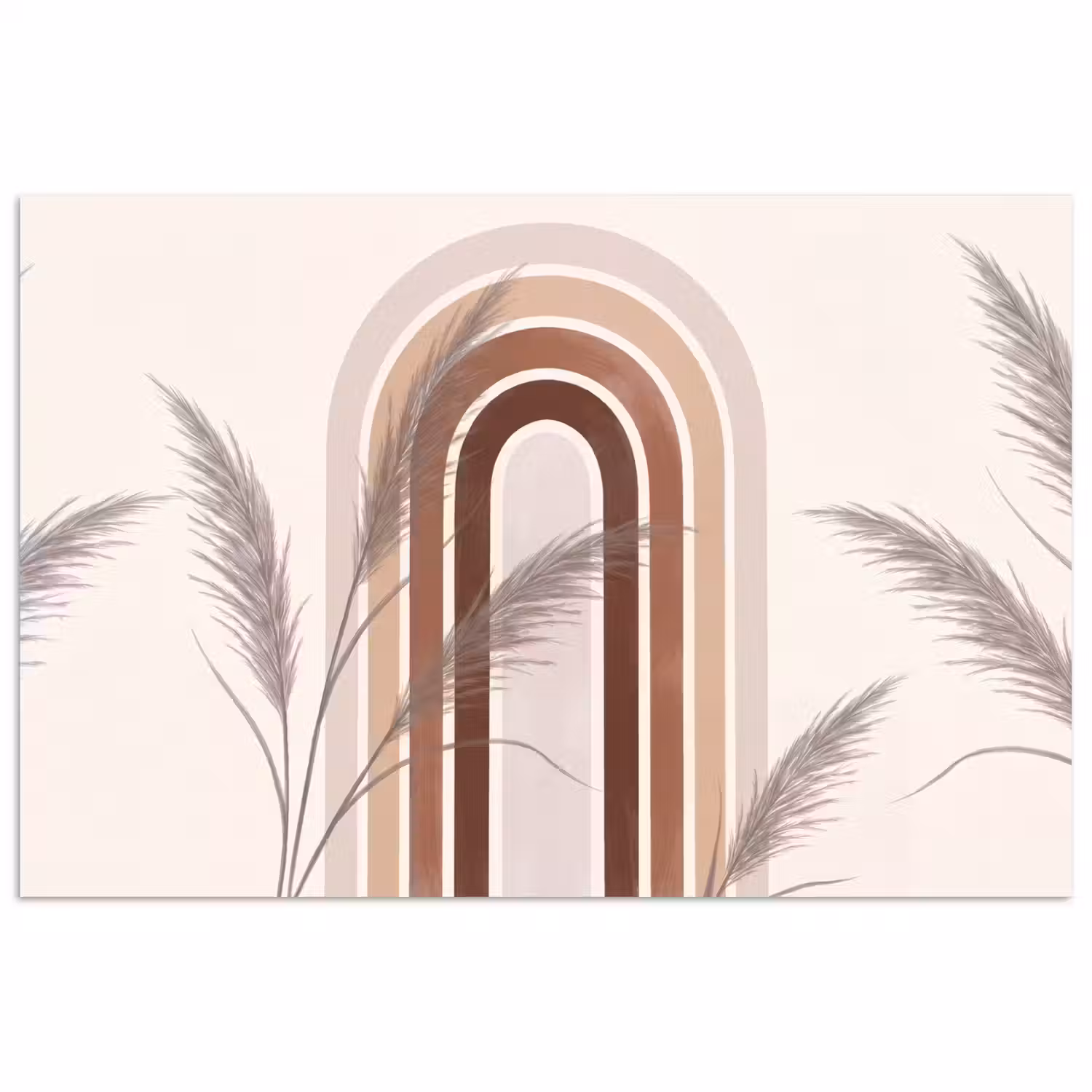 Abstract - Bogen - Plant - Boho - Beige poster papier klein -3d