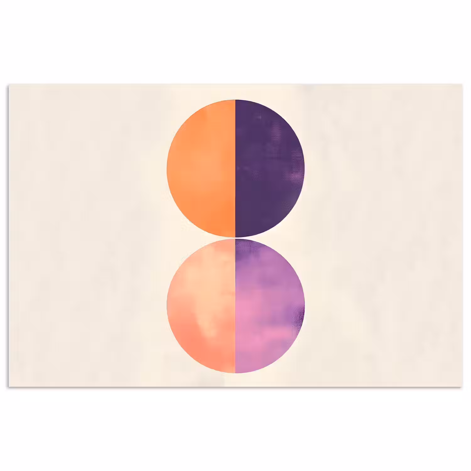 Abstract - Cirkels - Paars poster papier klein -3d