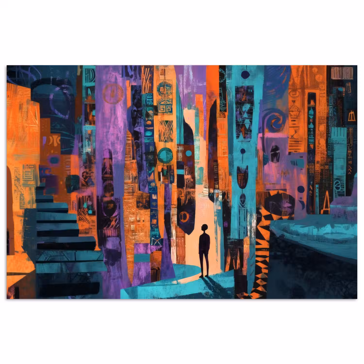 Abstract - Figuren - Kleurrijk poster papier klein -3d