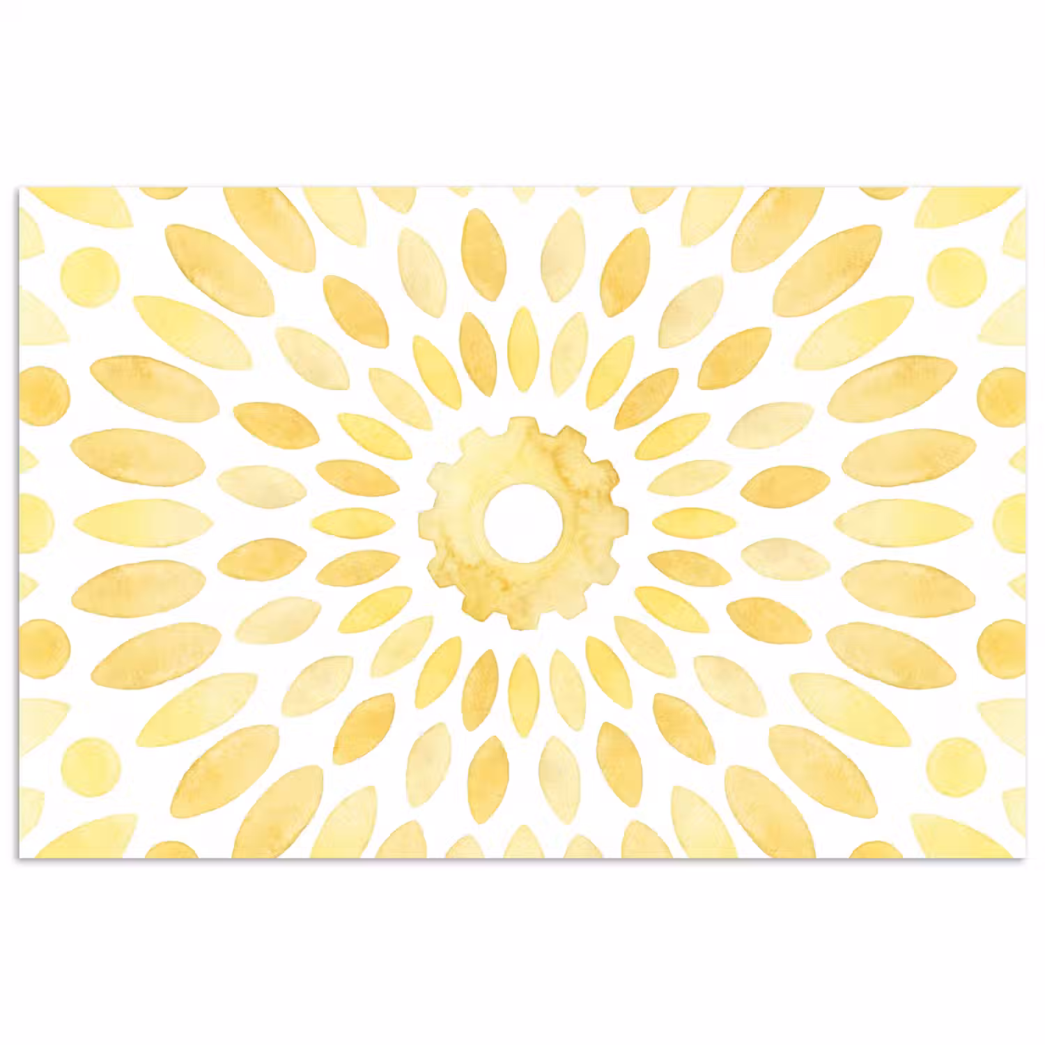 Abstract - Geometrisch - Stralend - Geel poster papier klein -3d