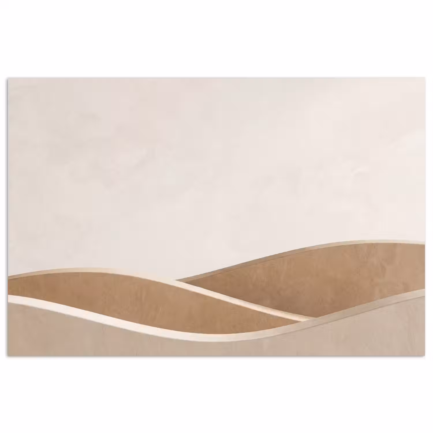Abstract - Golven - Modern - Beige poster papier klein -3d