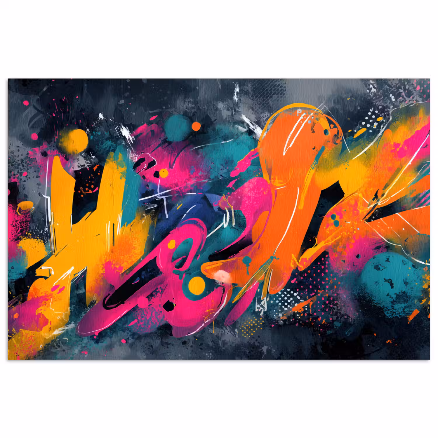 Abstract - Graffiti - Kleurrijk - Verfspatten poster papier klein -3d