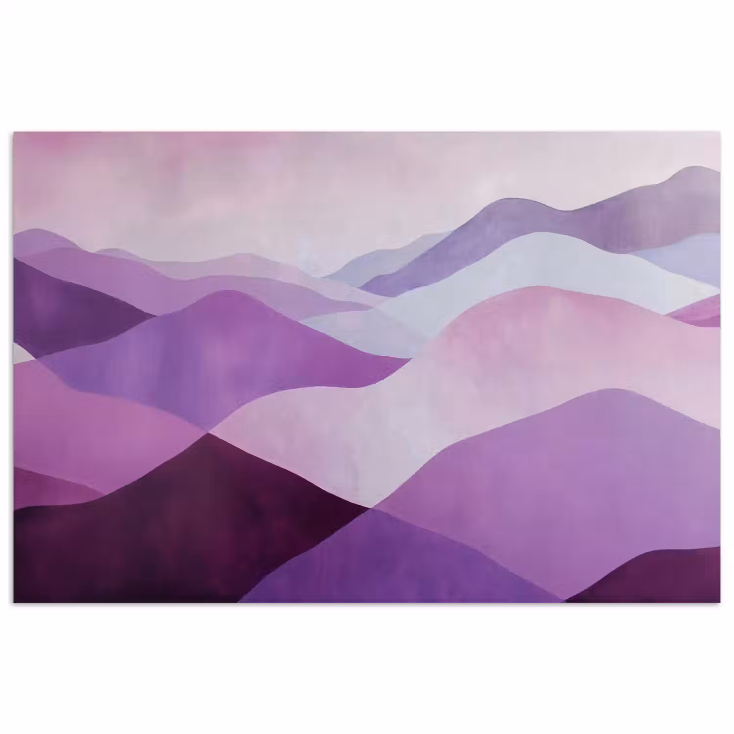 Abstract - Heuvels - Landschap - Paars poster papier klein -3d