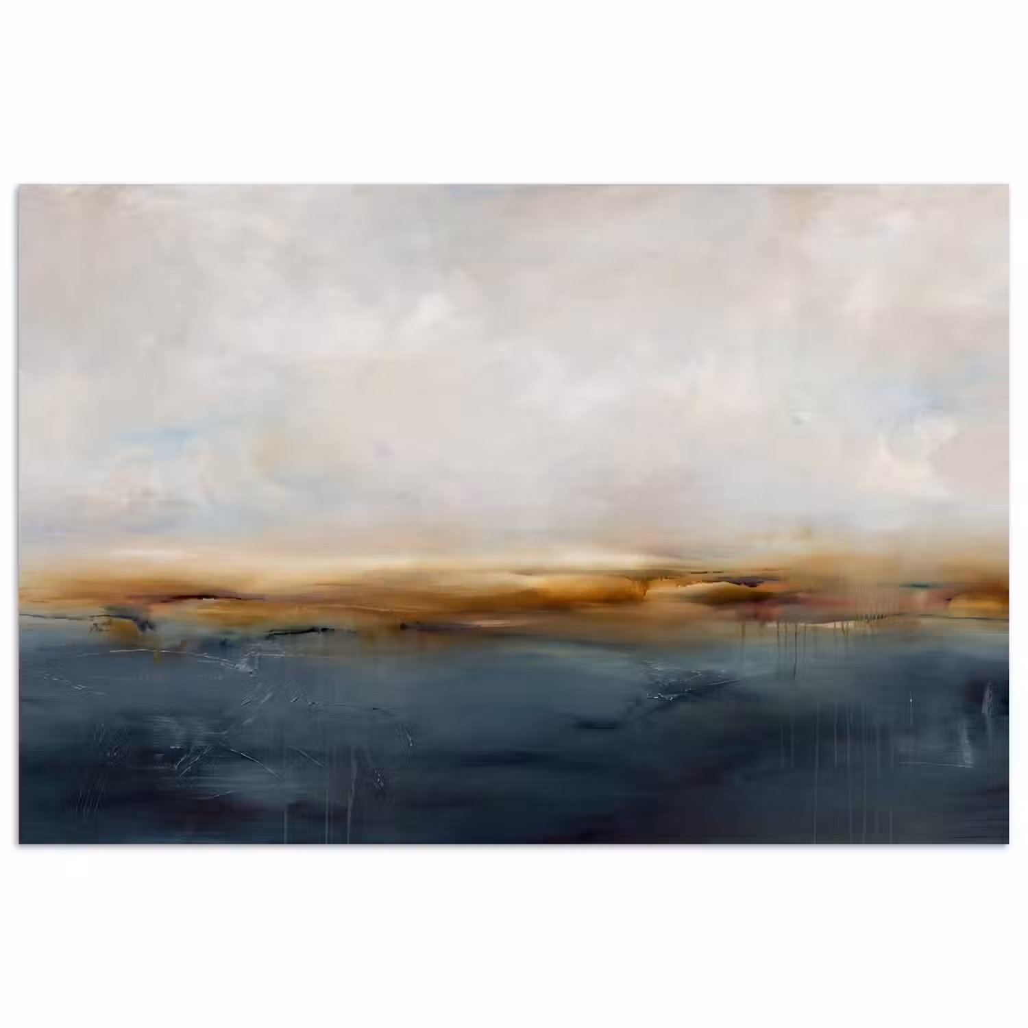 Abstract - Horizon - Water - Modern - Beige poster papier klein -3d