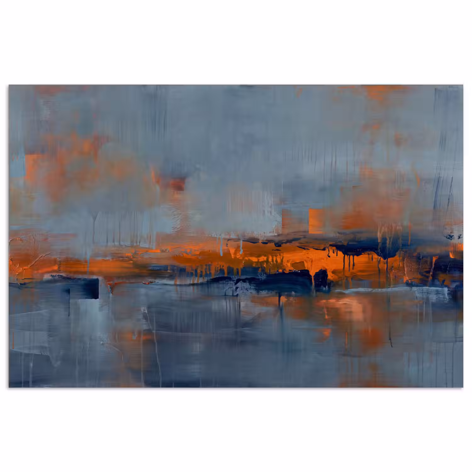 Abstract - Kleuren - Modern - Oranje - Grijs poster papier klein -3d