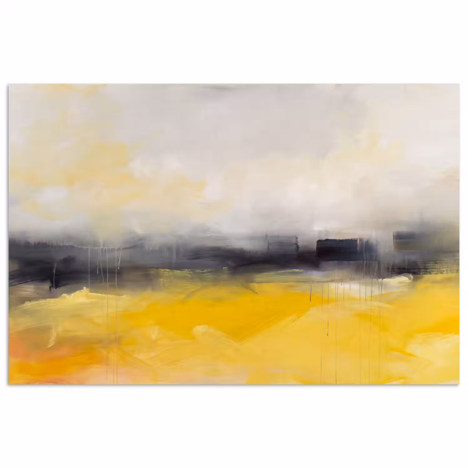 Abstract - Landschap - Modern - Geel poster papier klein -3d