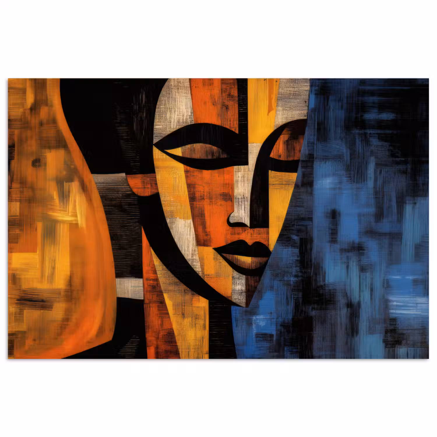 Abstract - Portret - Kleurvakken poster papier klein -3d