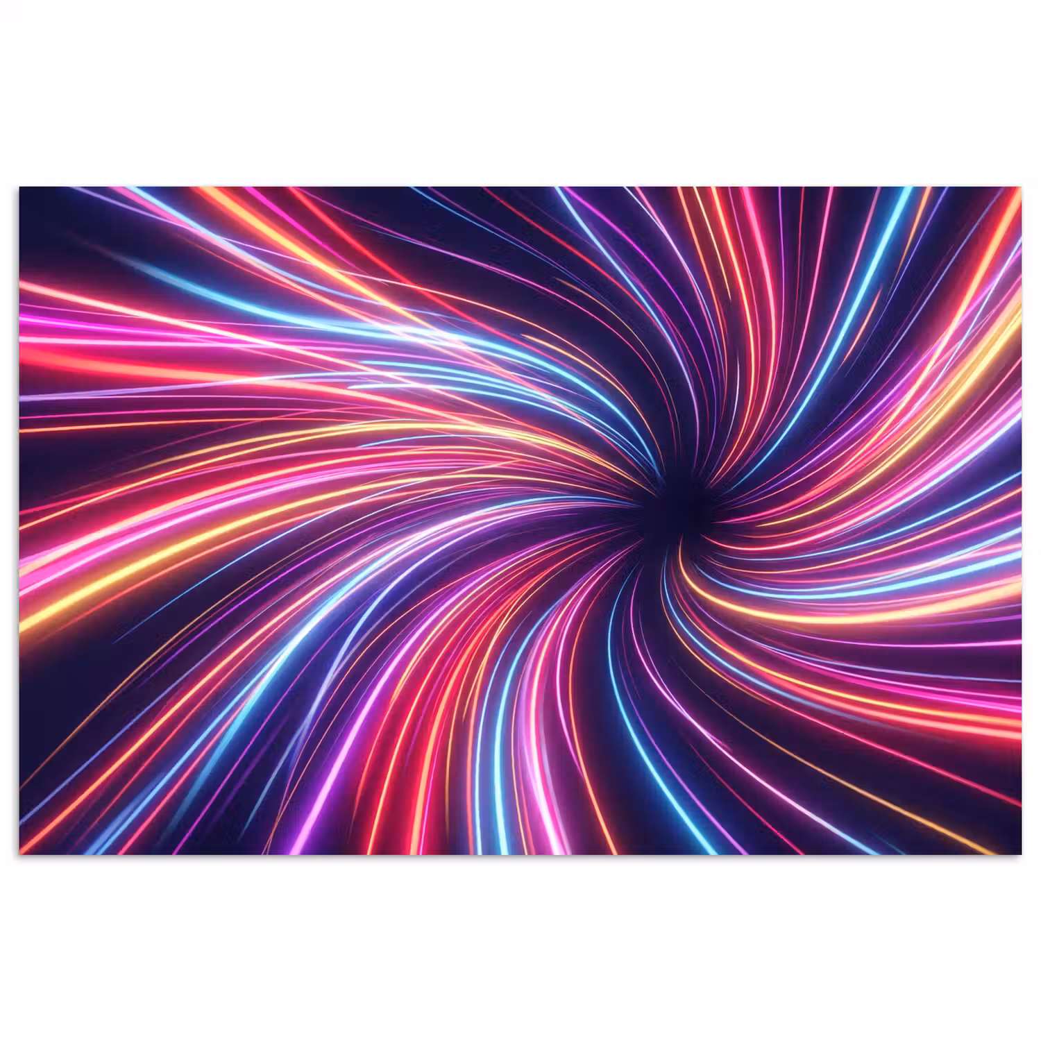 Abstract - Swirl - Futuristic - Neon poster papier klein -3d