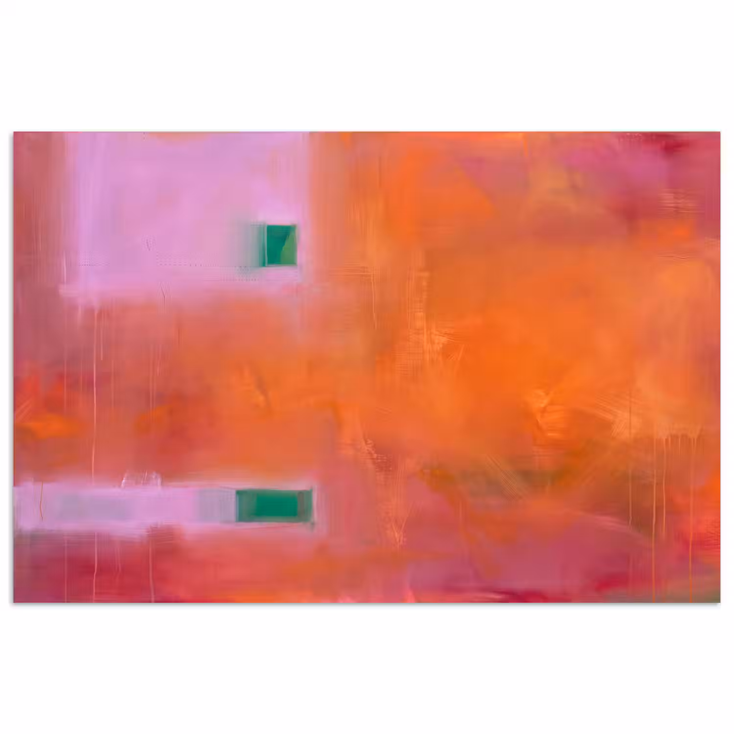Abstract - Vlakken - Kunst - Modern - Oranje poster papier klein -3d