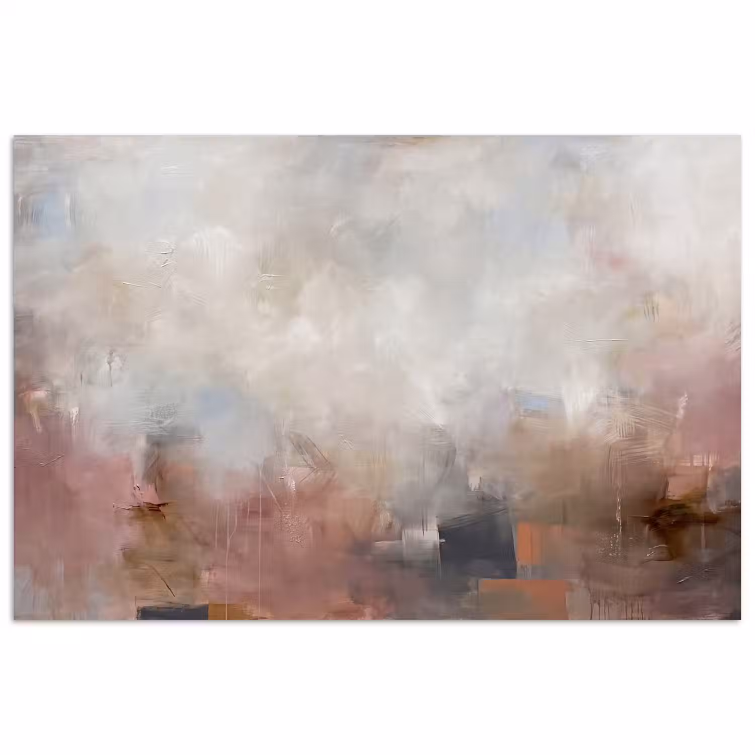 Abstract - Vloeiend - Kunst - Modern - Beige poster papier klein -3d
