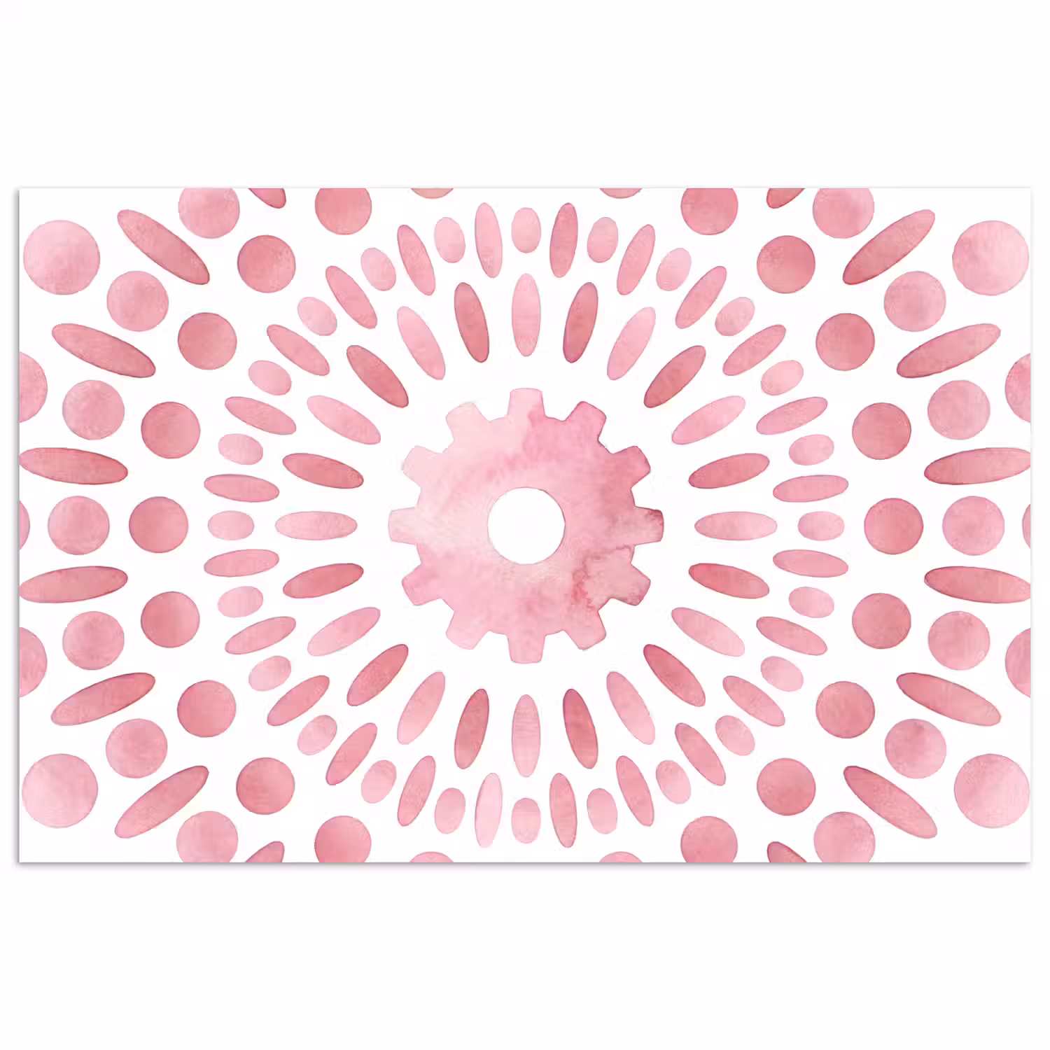 Abstract - Vormen - Patroon - Aquarel - Roze poster papier klein -3d