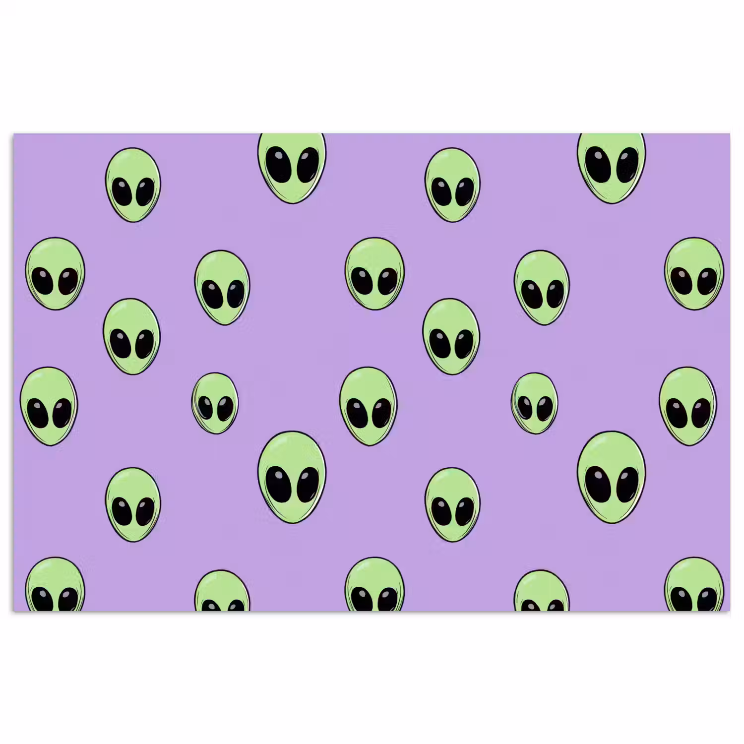 Alien - Retro - Lila poster papier klein 62 -3d