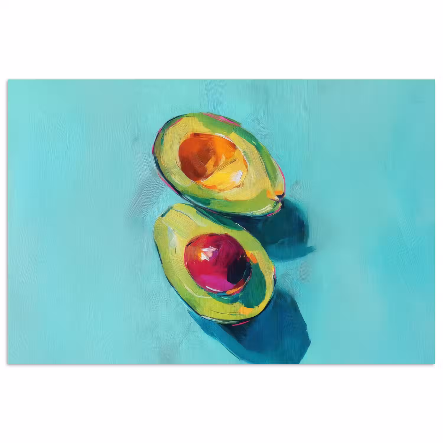 Avocado - Groen - Pit - Schaduw poster papier klein -3d