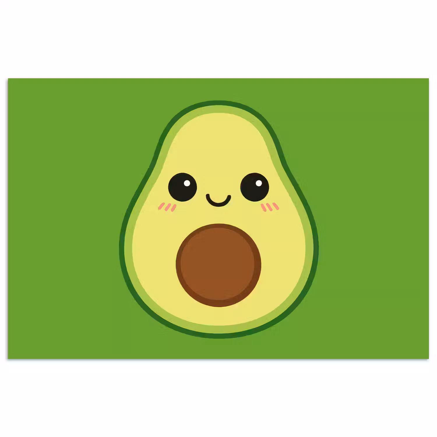 Avocado - Groen - Speels poster papier klein -3d