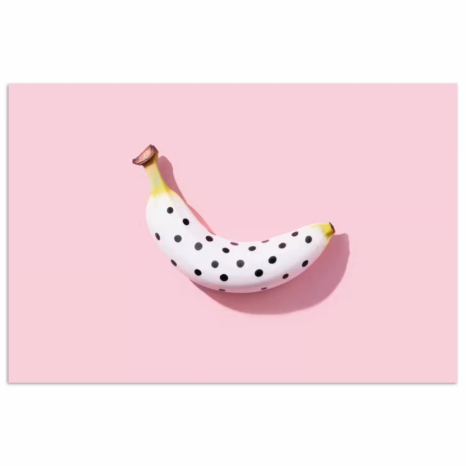 Banaan - Stippen - roze poster papier klein -3d