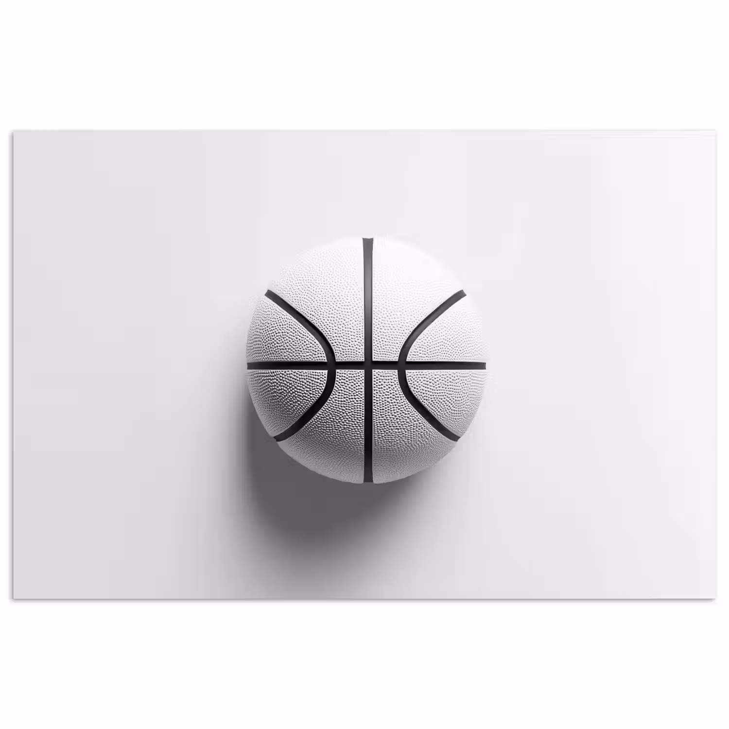 Basketbal - Wit - Schaduw - Lijnen poster papier klein -3d