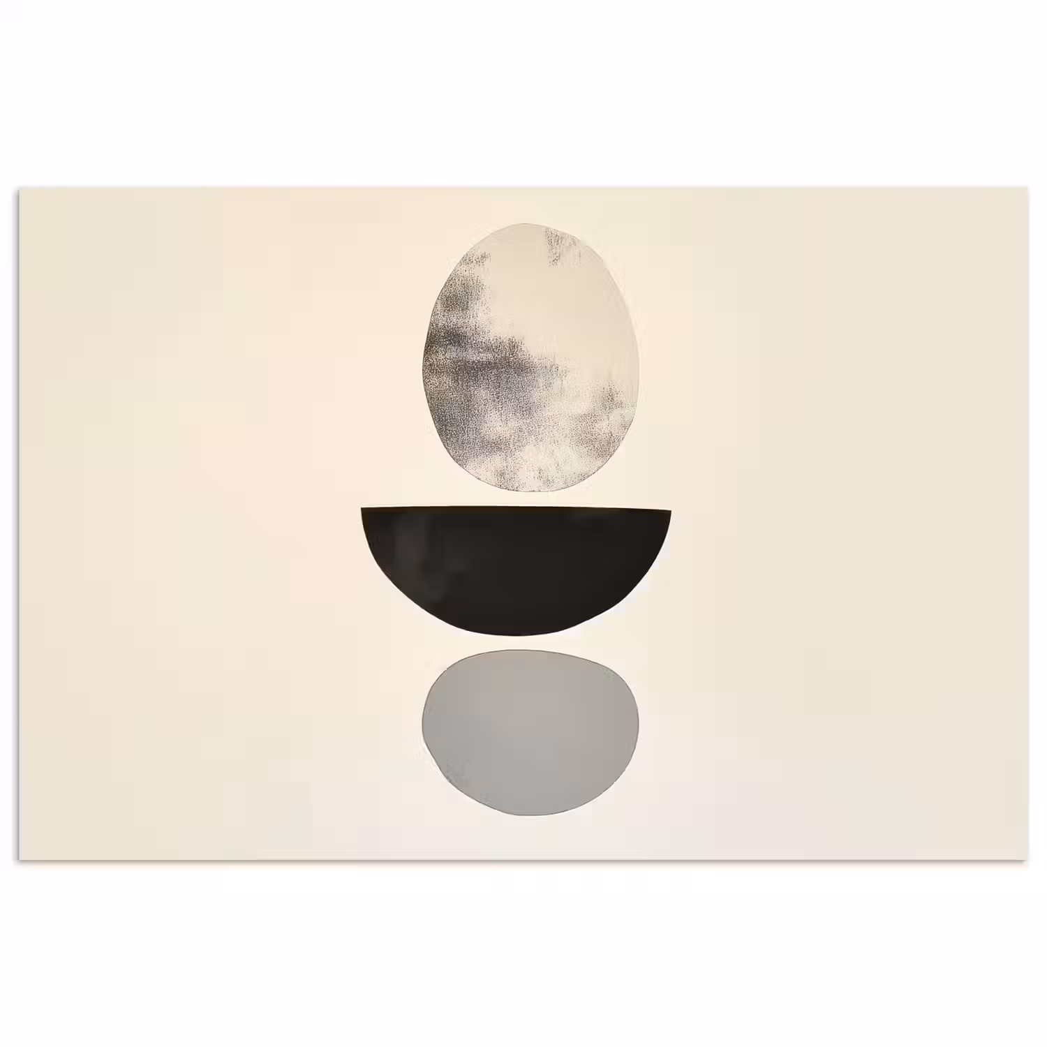 Beige - Japandi - Wabi sabi poster papier klein -3d
