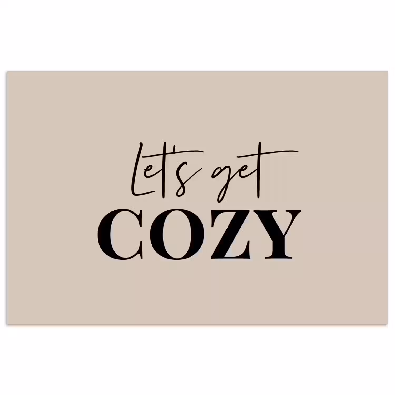 Beige - Winter - Quote - Cozy poster papier klein -3d