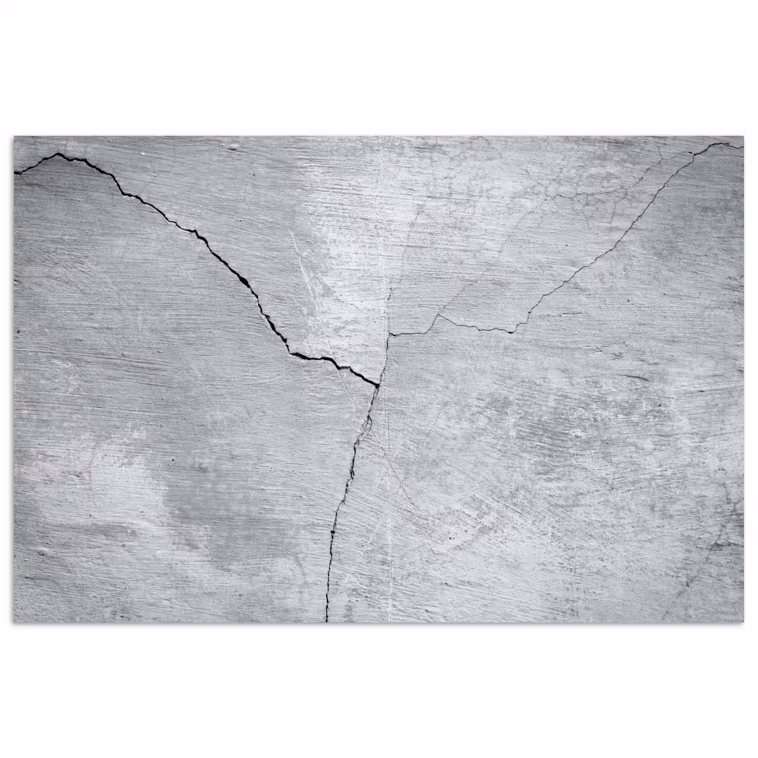 Beton - Scheur - Grijs poster papier klein -3d