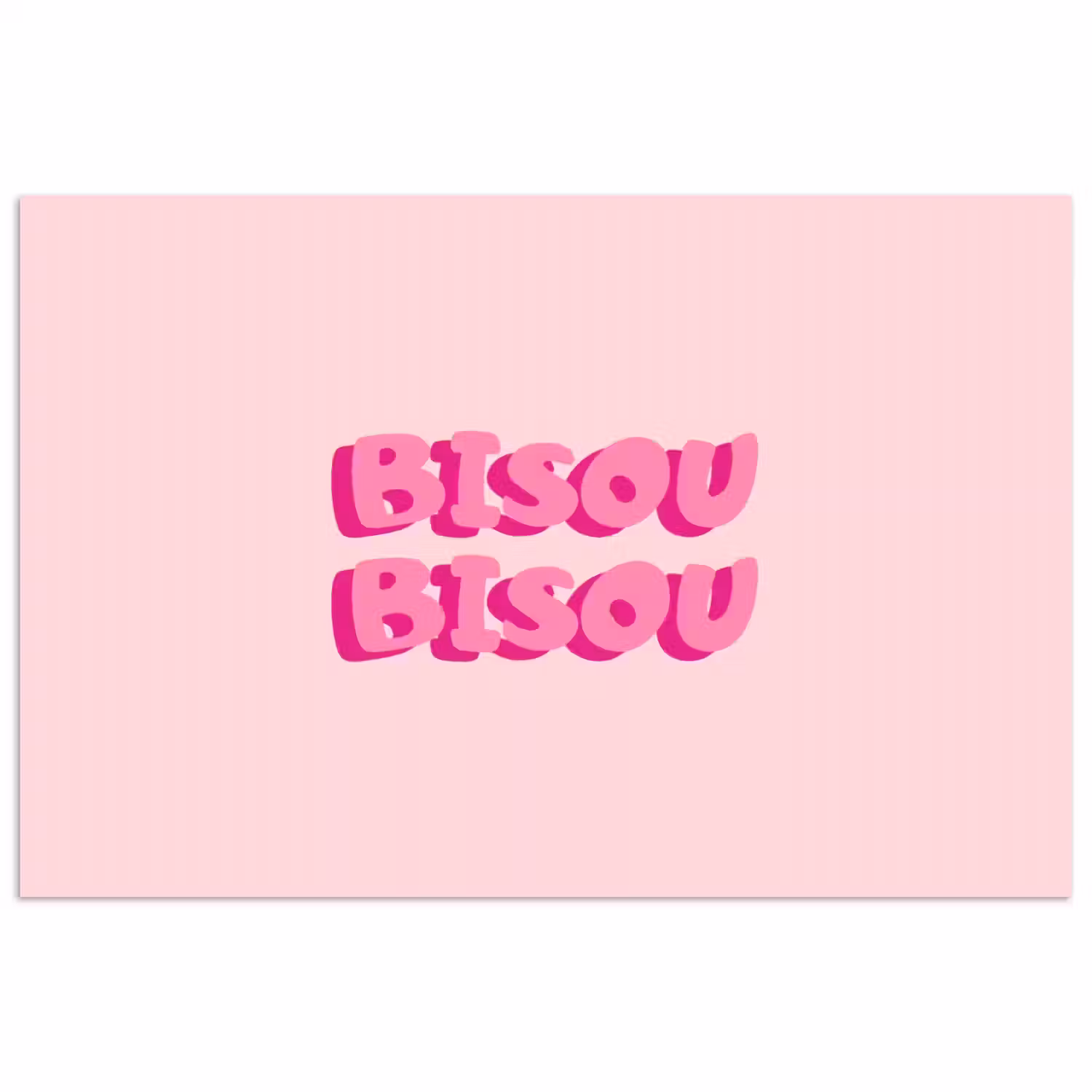 Bisou - Roze - Dikke letters poster papier klein -3d