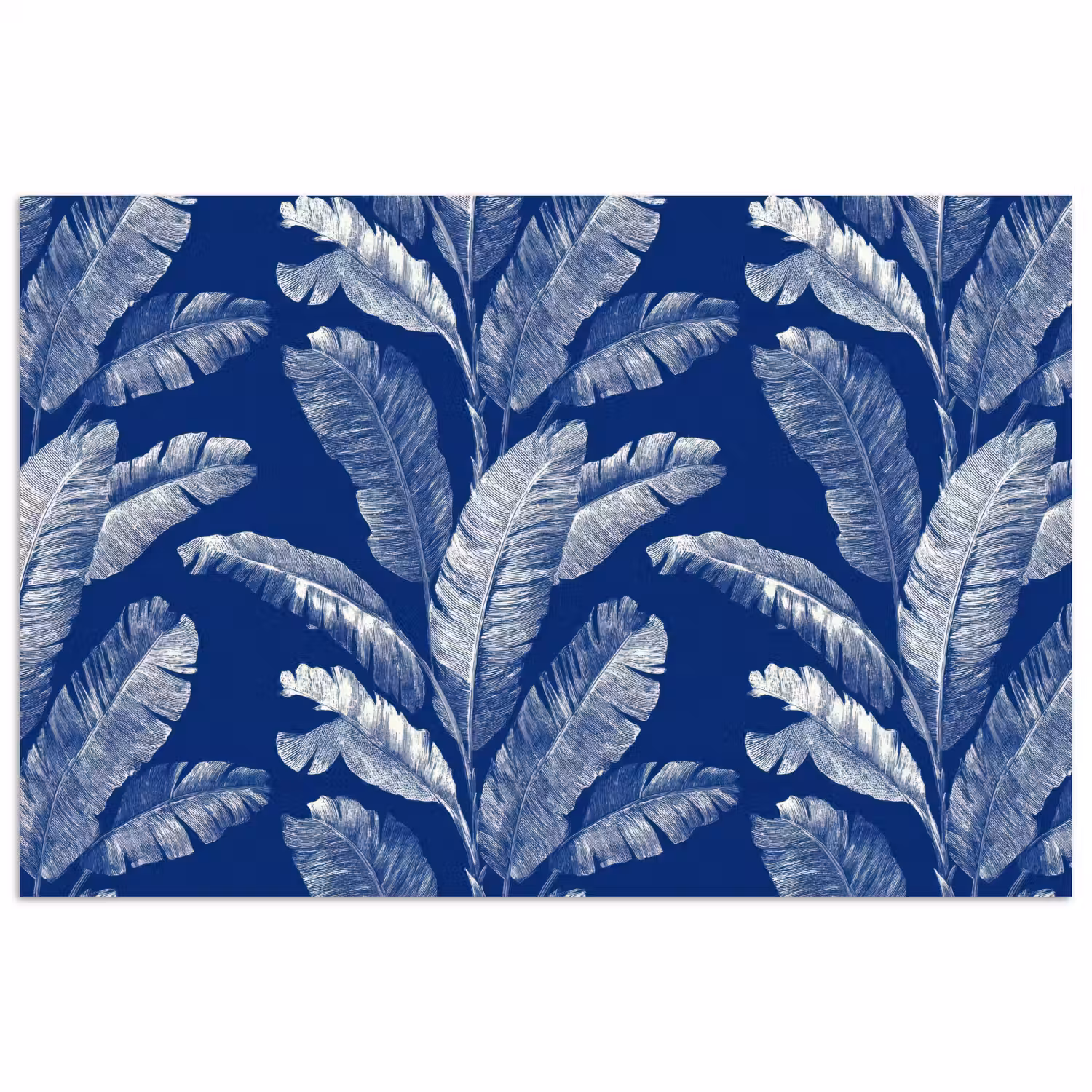 Blad - Palm - Blauw poster papier klein 62 -3d