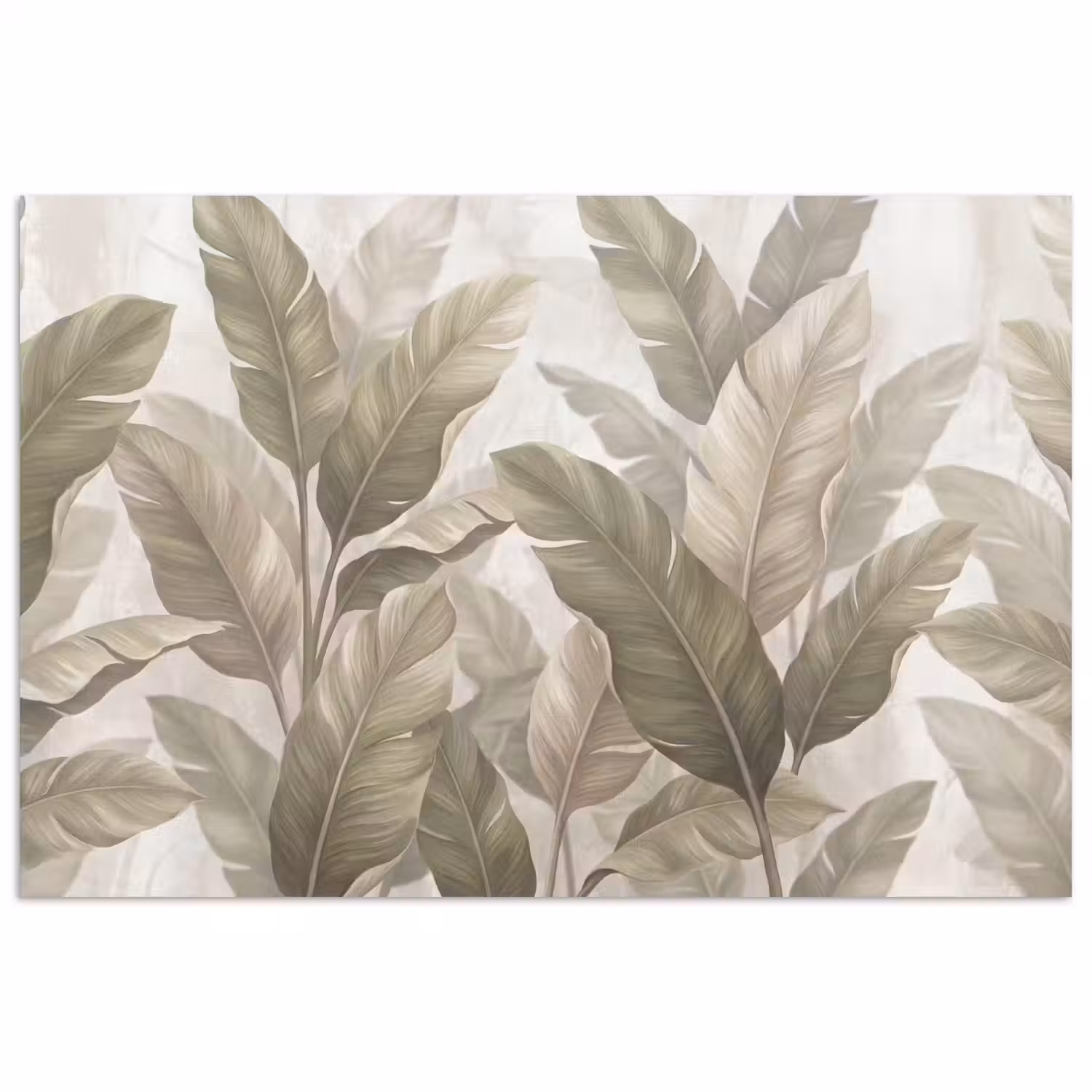 Bladeren - Tropisch - Natuur - Abstract - Beige poster papier klein -3d