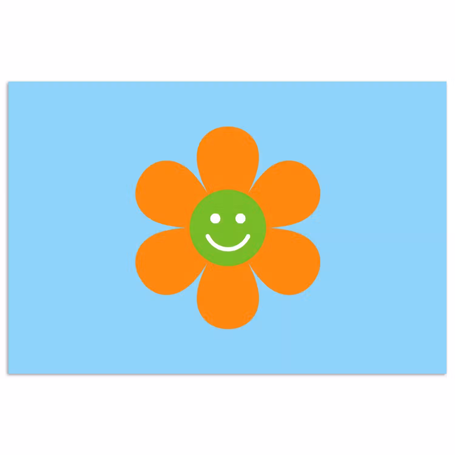 Bloem - Smiley - Kleurrijk poster papier klein -3d