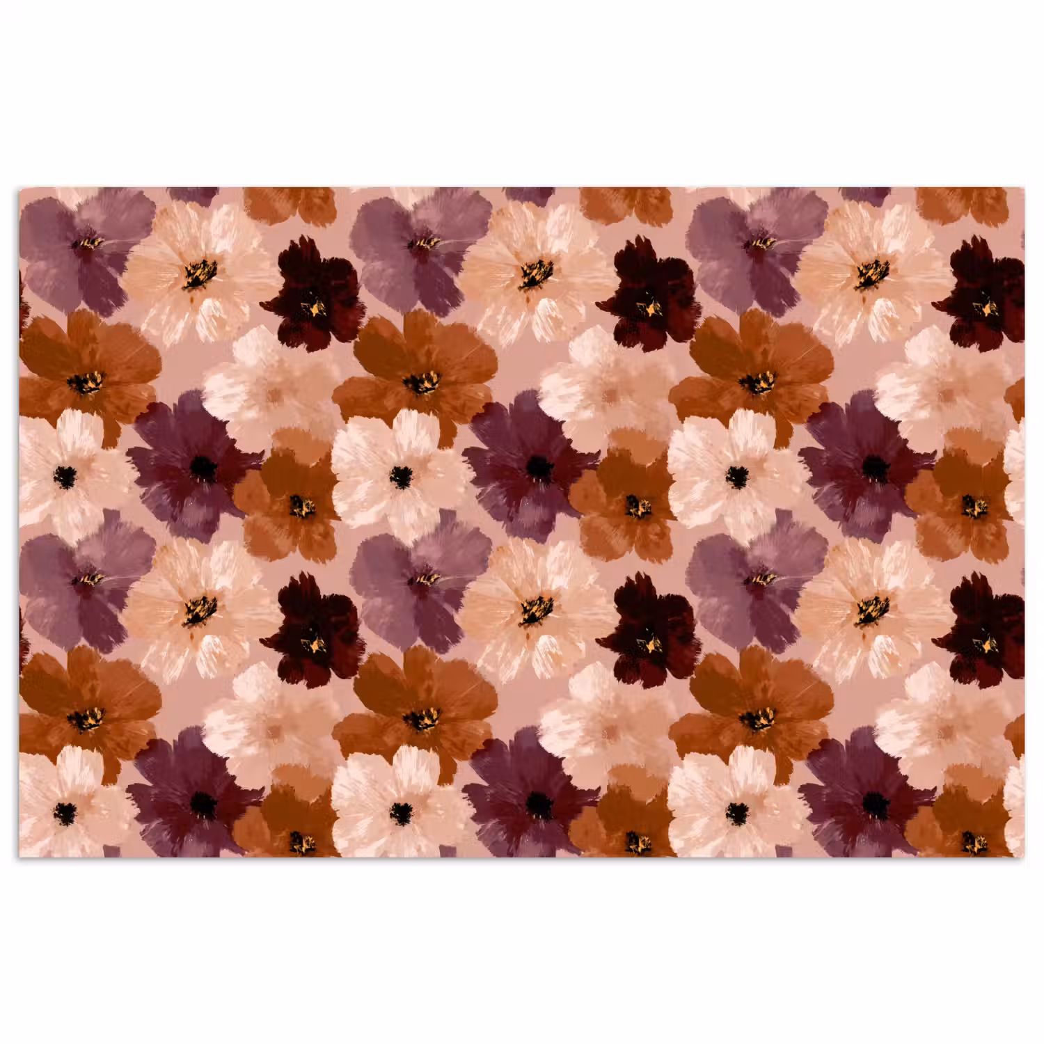 Bloemen - Abstract - Aardetinten poster papier klein 62 -3d