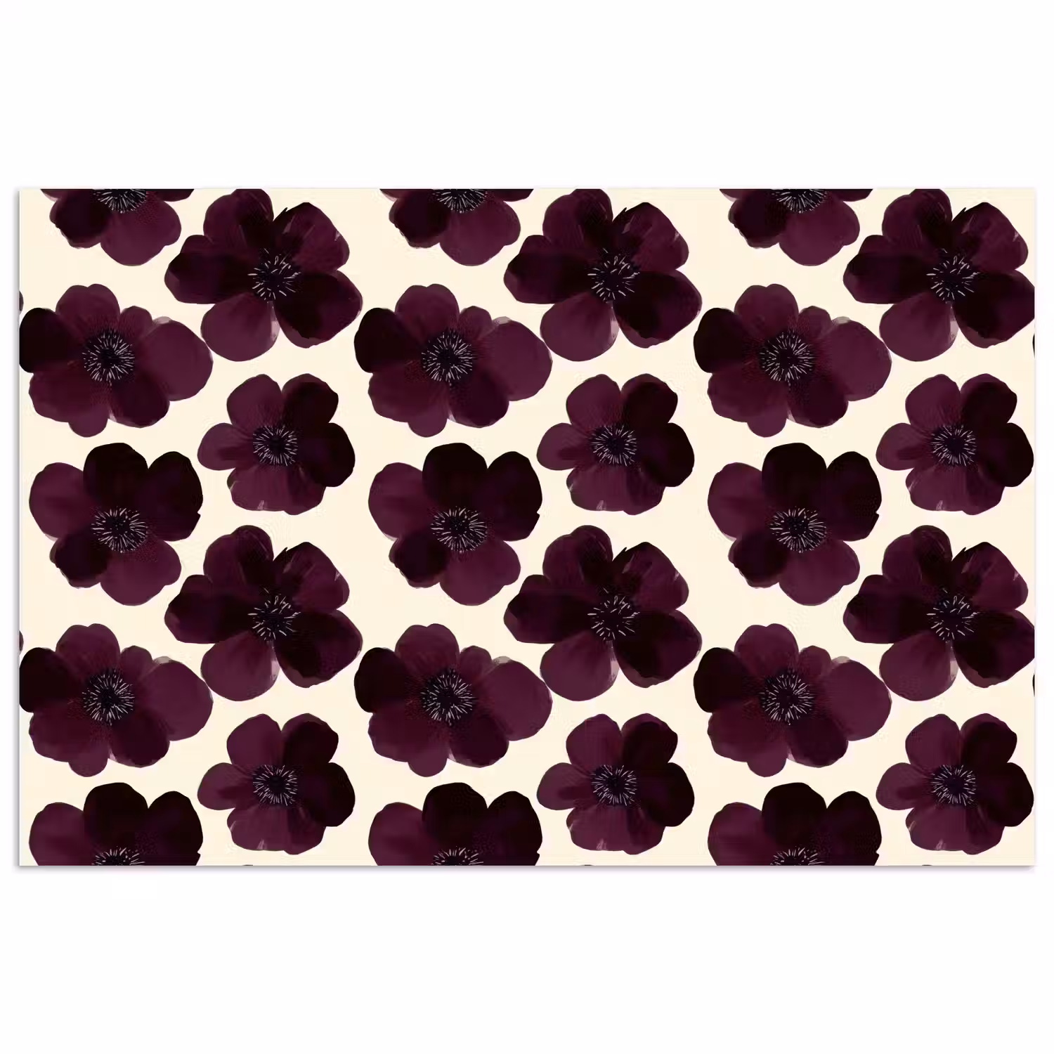 Bloemen - Aquarel - Paars poster papier klein 62 -3d