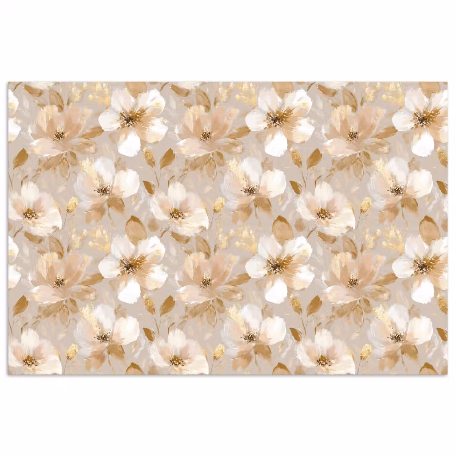 Bloemen - artistiek - Goud poster papier klein 62 -3d