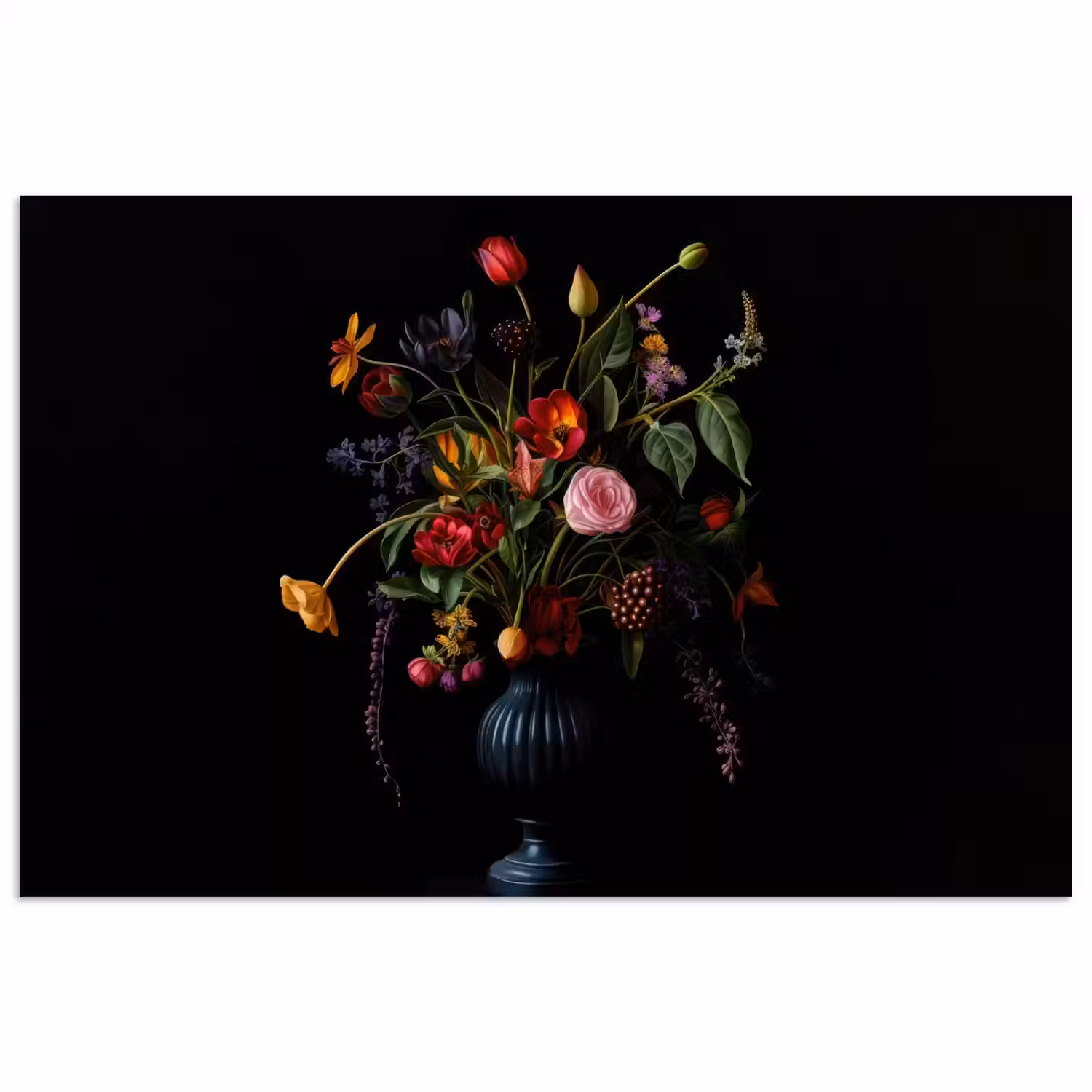 Bloemen - Bessen - Klassiek poster papier klein -3d
