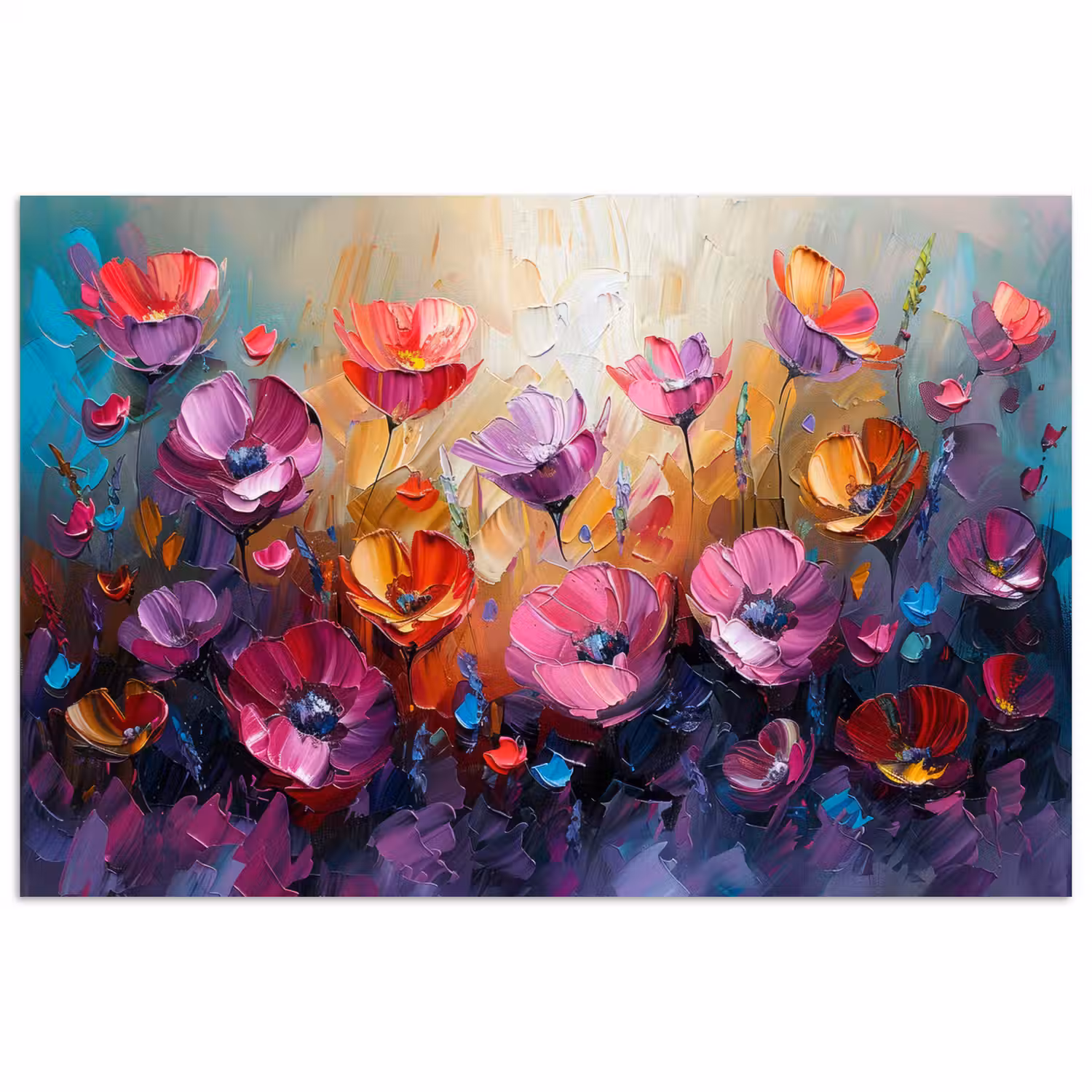 Bloemen - Botanisch - Kunst - Roze - Natuur poster papier klein -3d