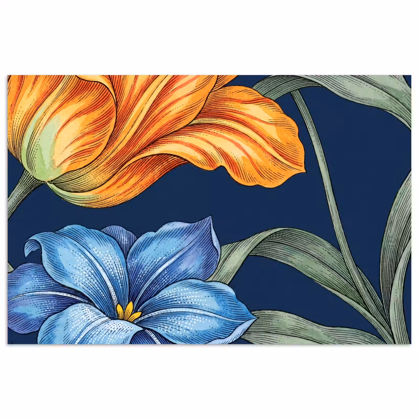 Poster - Bloemen - Botanisch - Patroon - Bloemen - Botanisch - Patroon poster papier klein