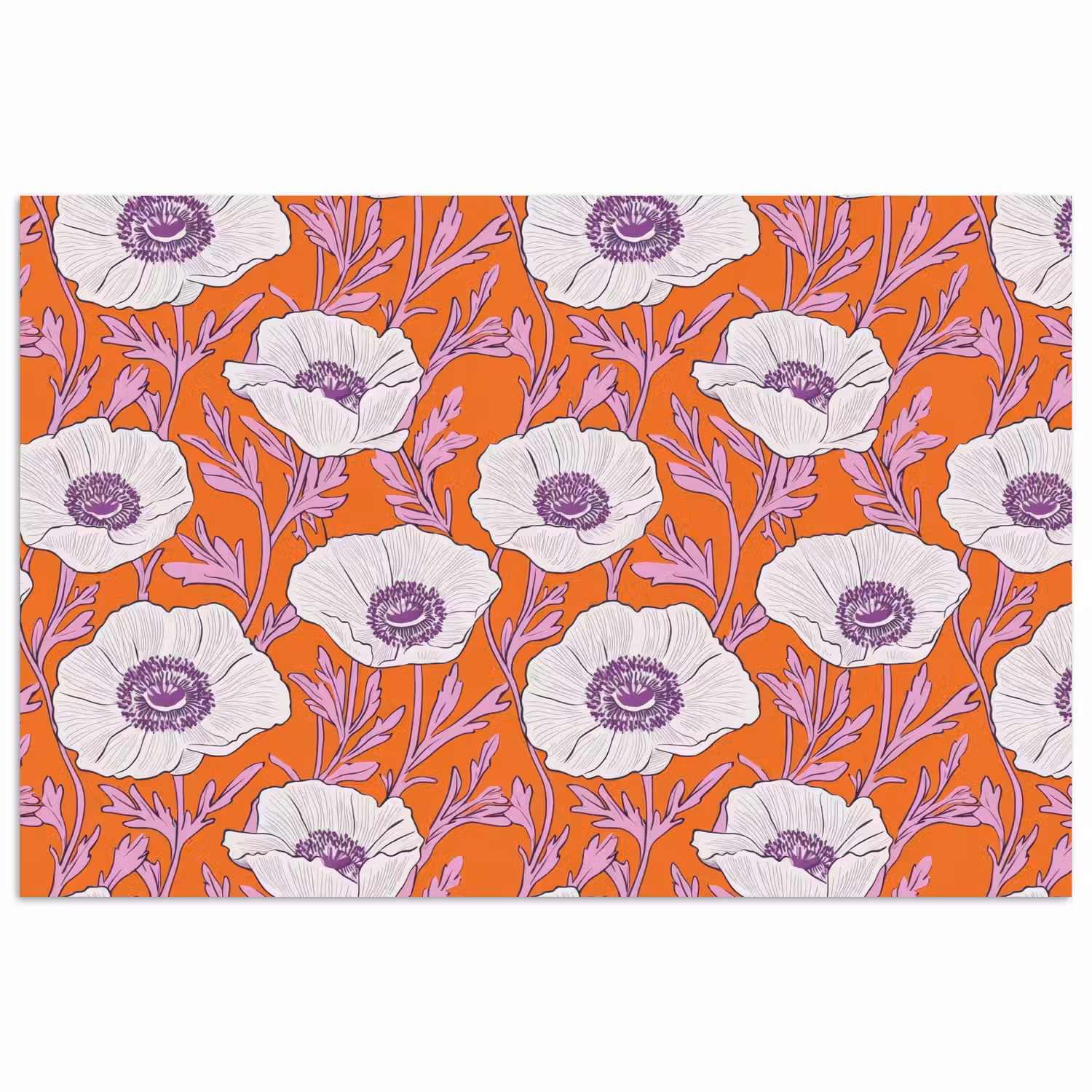 Bloemen - Grafisch - Oranje poster papier klein 62 -3d