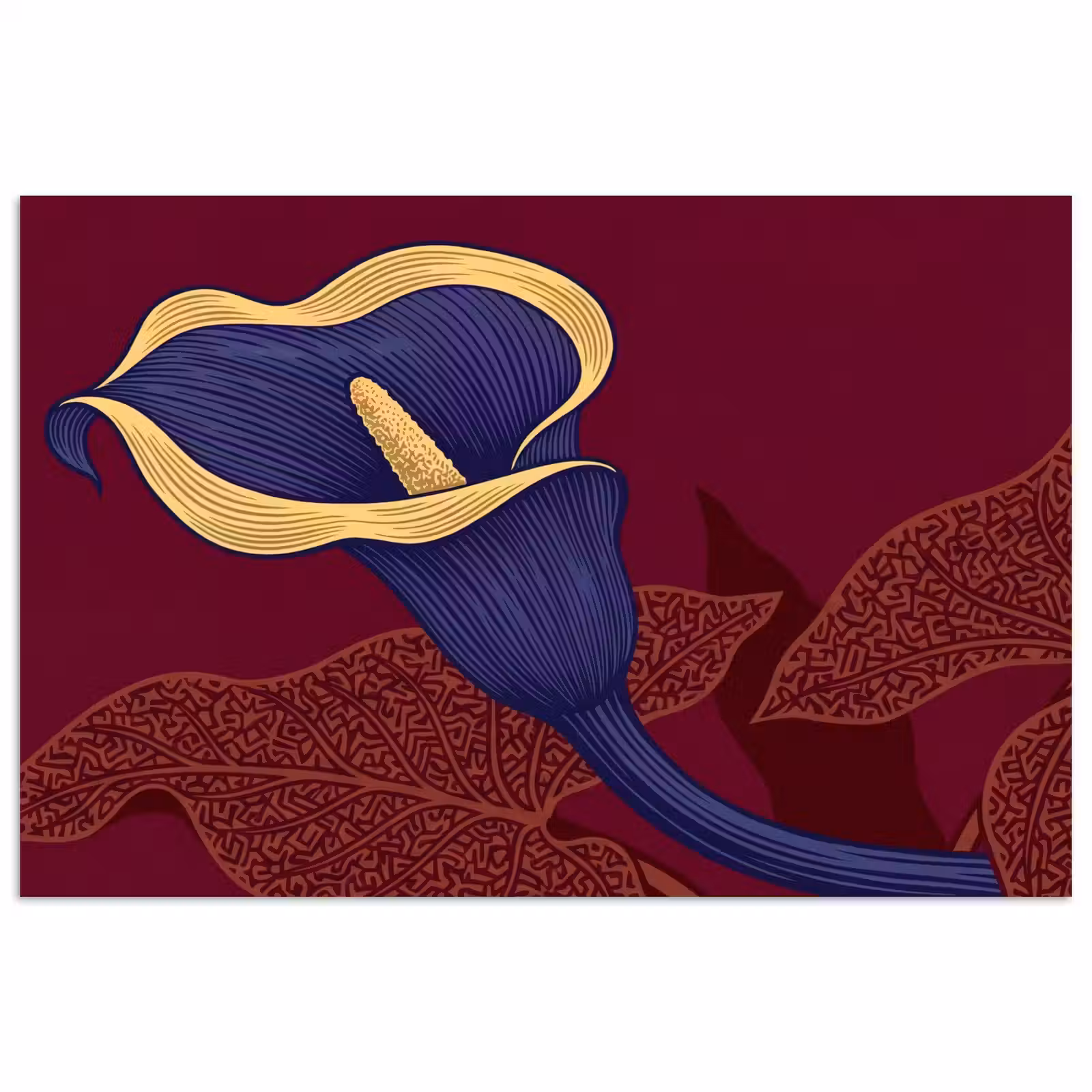 Poster - Bloemen - Modern - Paars - Bloemen - Modern - Paars poster papier klein