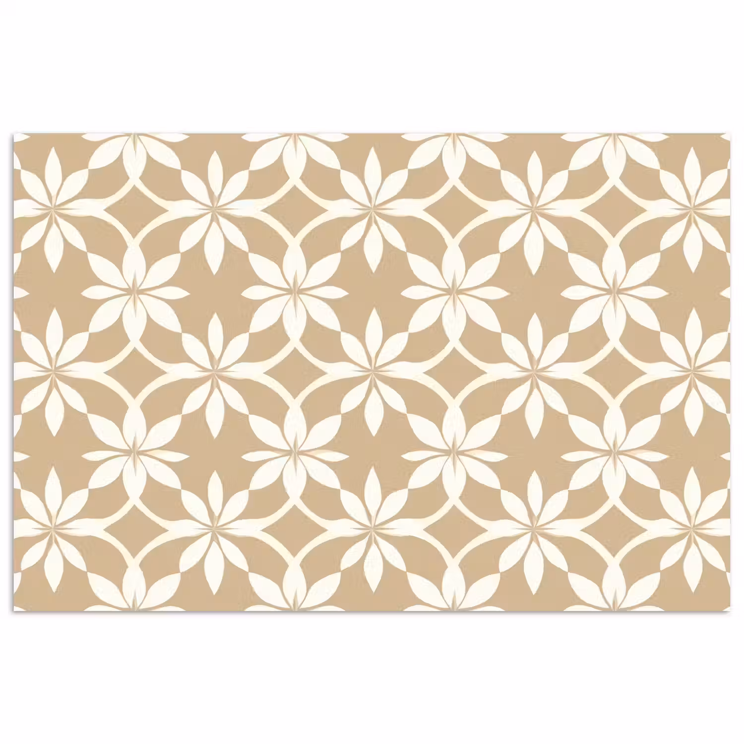 Bloemen - Patroon - Beige poster papier klein 62 -3d