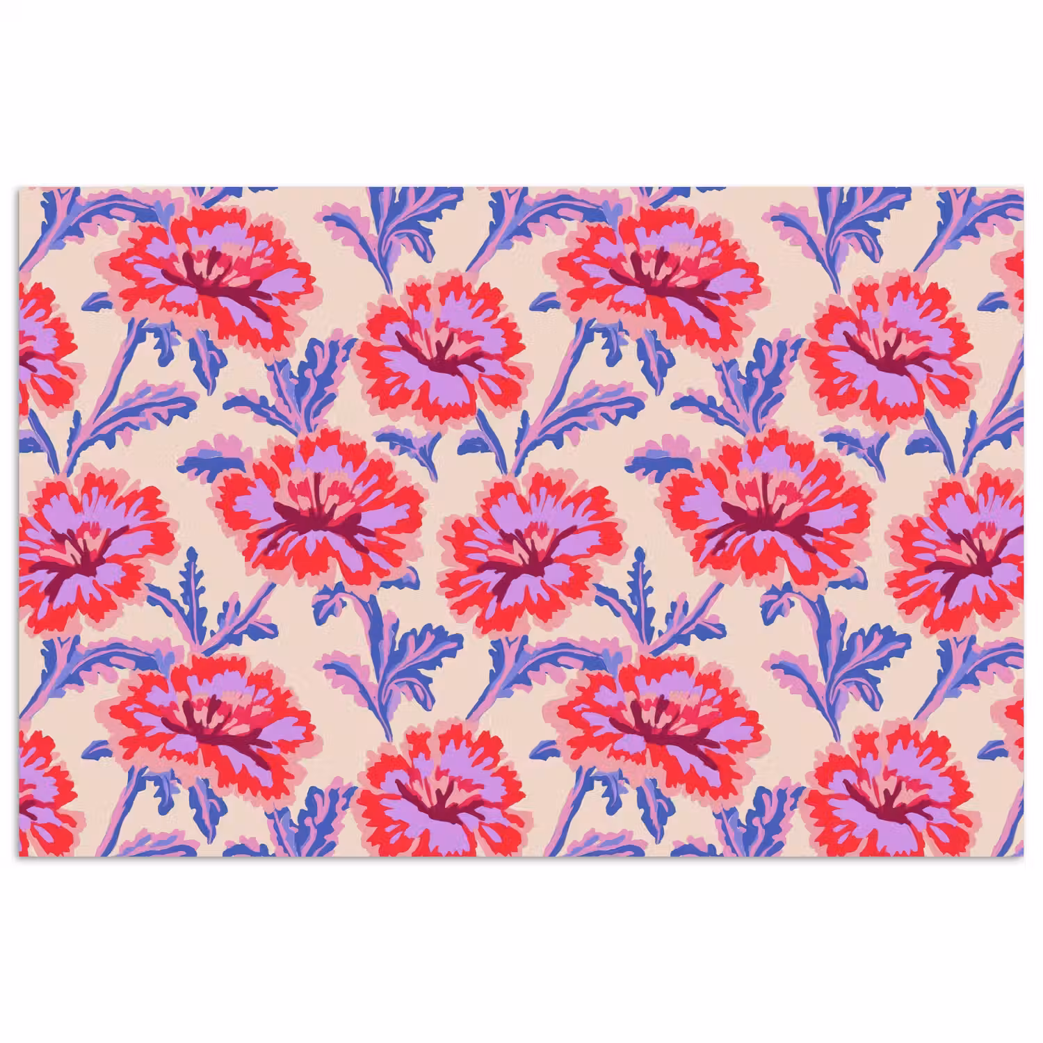 Bloemen - Patroon - Meerkleurig poster papier klein 62 -3d
