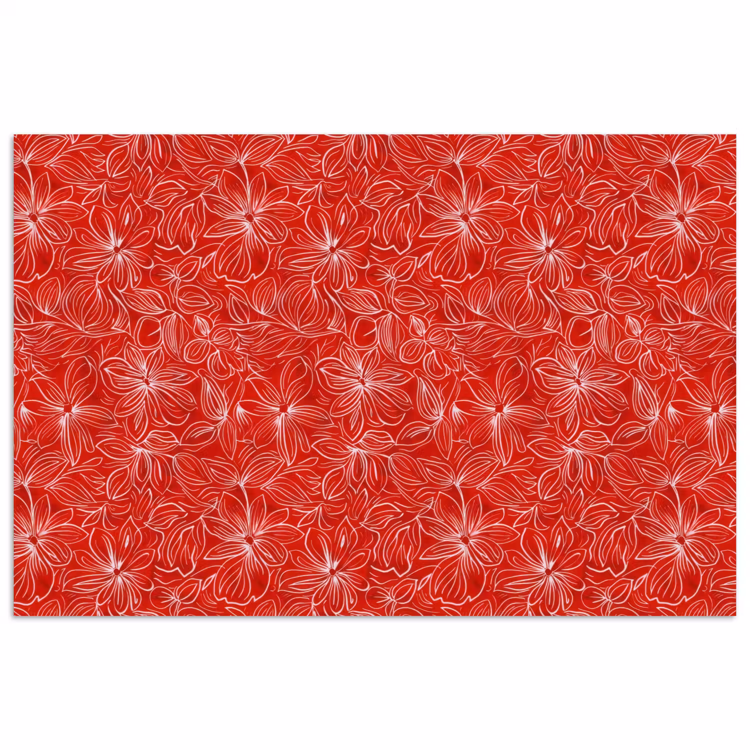 Bloemen - Patroon - Rood poster papier klein 62 -3d