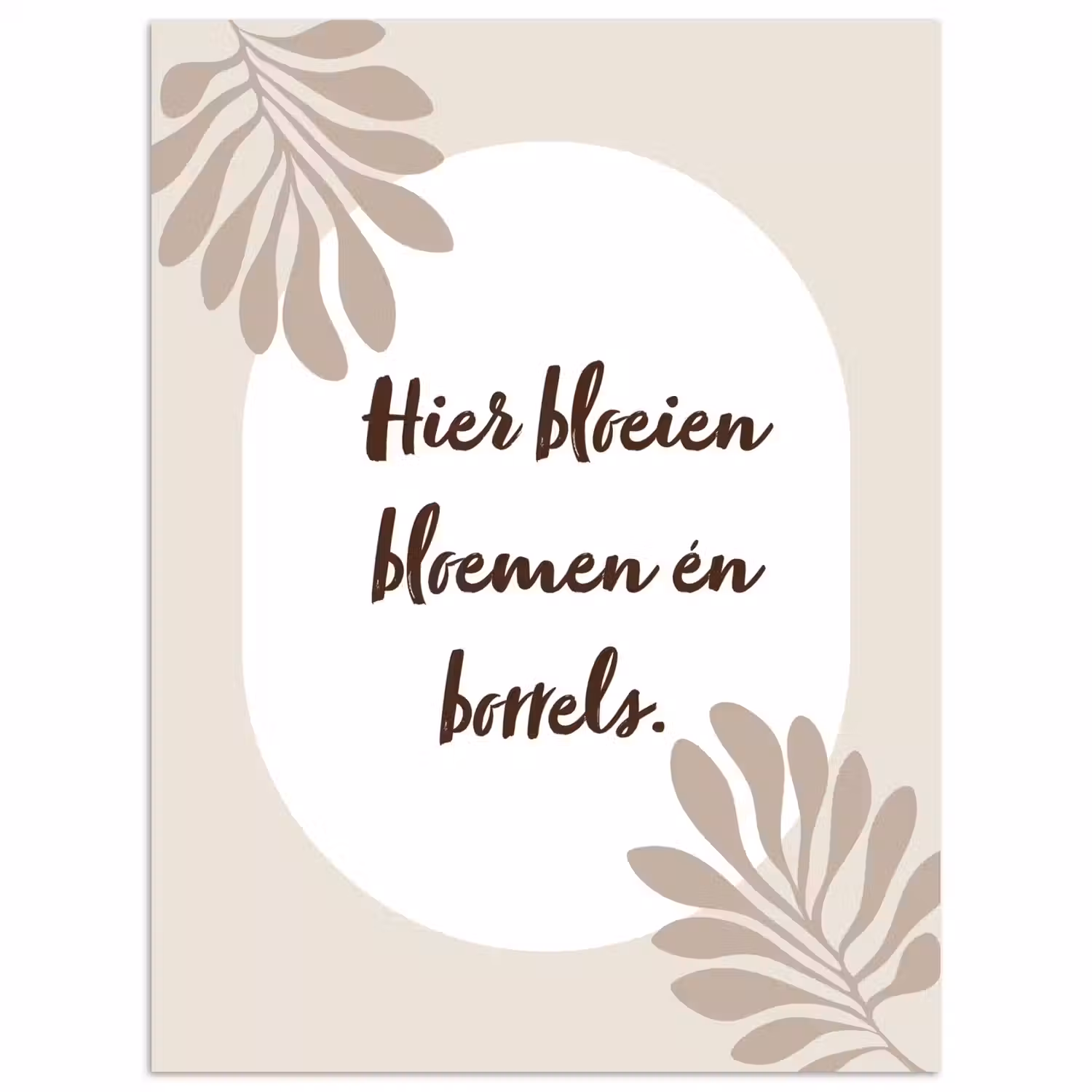 Bloemen - Quote - Zomer - Beige poster papier klein -3d
