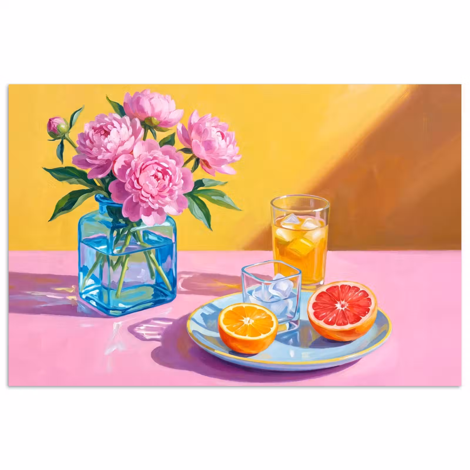 Poster - Bloemen - Roze - Modern - Bloemen - Roze - Modern poster papier klein