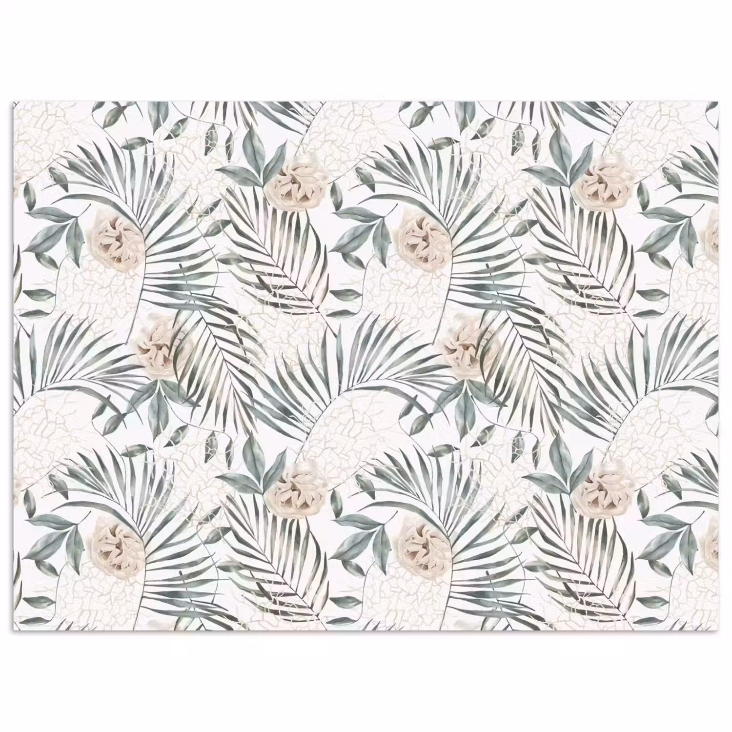 Boho - Jungle - Bloemen - Bladeren poster papier klein -3d