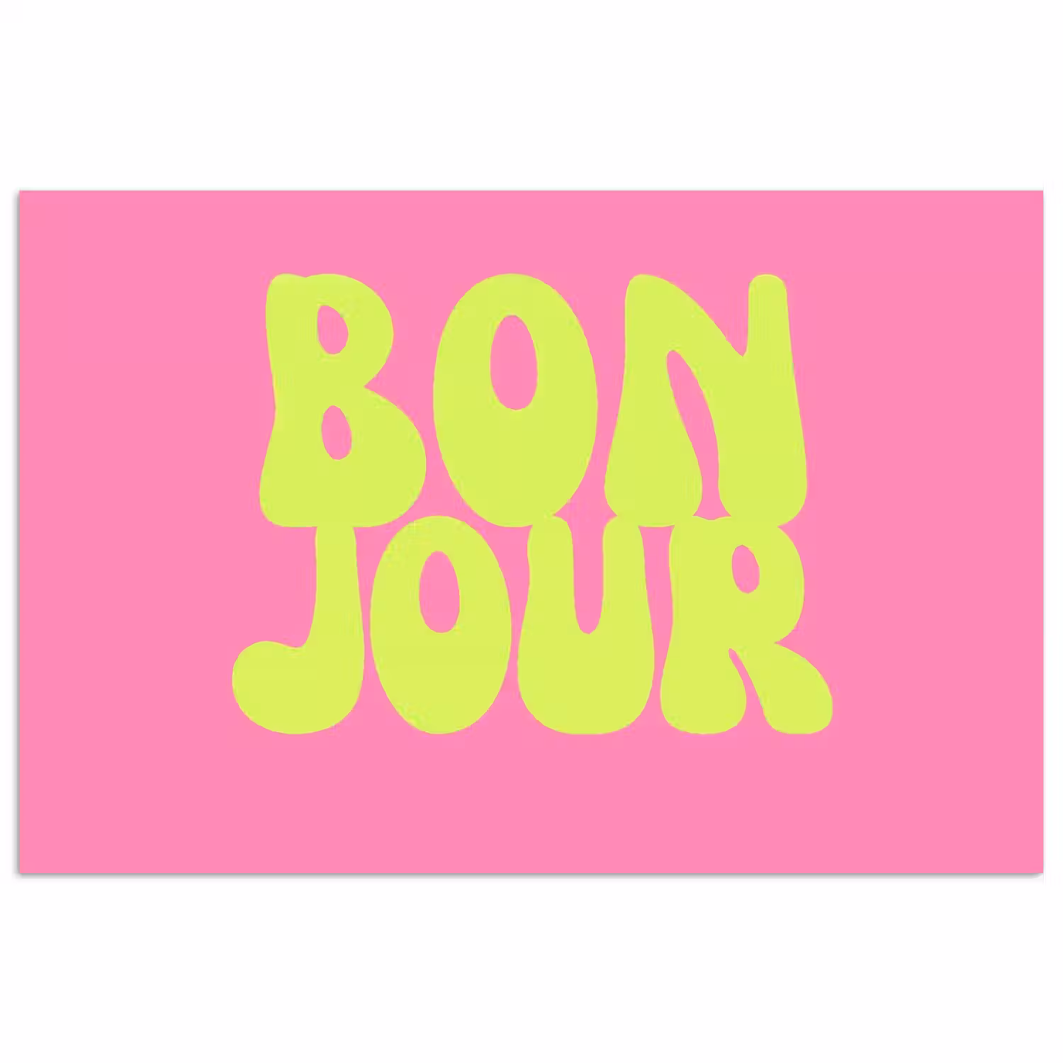 Bonjour - Roze - Fel groen poster papier klein -3d